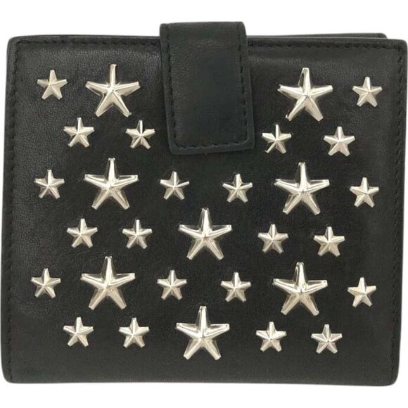 (L1) Authentic Jimmy Choo Wallet Black Leather Luxury Vintage Designer Handbag - Picture 2 of 10